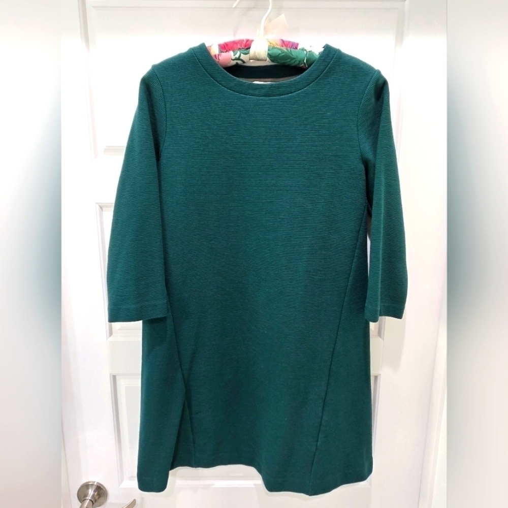 BODEN PONTE 3/4 LENGTH SLEEVE EMERALD GREEN DRESS WOMEN 6P OFFICE CLASSIC FALL